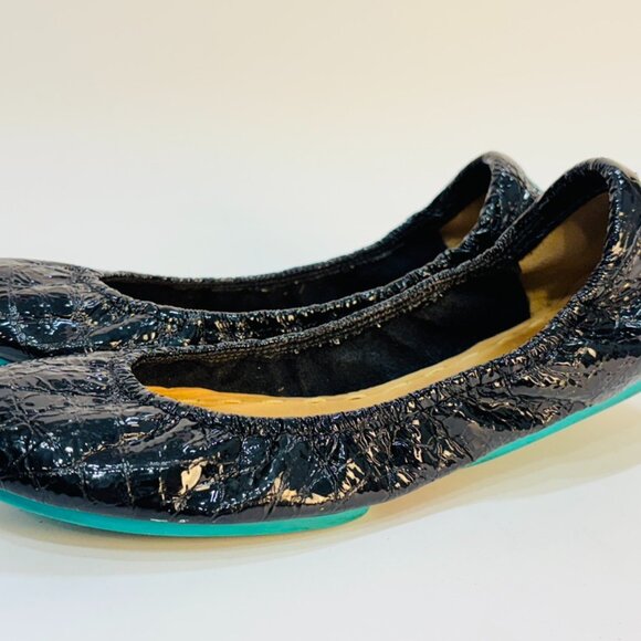 Tieks By Gavrieli Obsidian Black Patent Ballet Flats Women's Size 7 - Picture 7 of 12